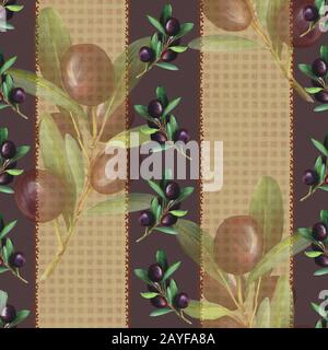 Brown and purple olive pattern Stock Photo