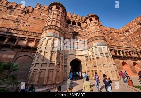 Amar Singh Gate, Agra Red Fort Agra, Uttar Pradesh, India Stock Photo