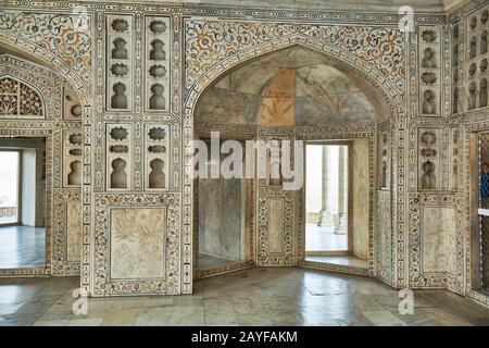 The Shish Mahal (The Glass Palace), Agra Fort, Agra, Uttar Pradesh, India Stock Photo