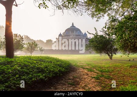 Tomb of Isa Khan Niazi, located near the Mughal Emperor Humayun's Tomb complex in New Delhi, India Stock Photo