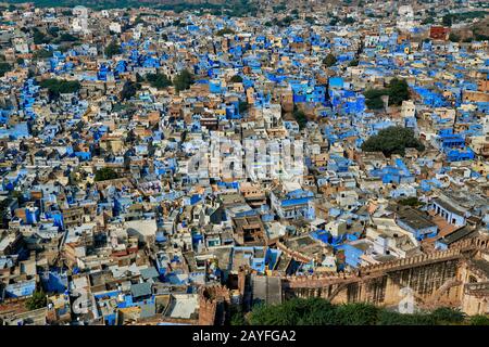 aerial view of Blue City Jodhpur, Rajasthan, India Stock Photo