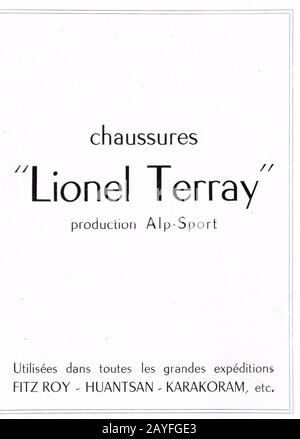 Booklet of the conferences held by french alpinist Lionel terray at his return from the Andes summits, France Stock Photo