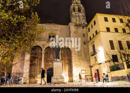 Granada, Spain. Plaza de Santo Domingo at night. Stock Photo