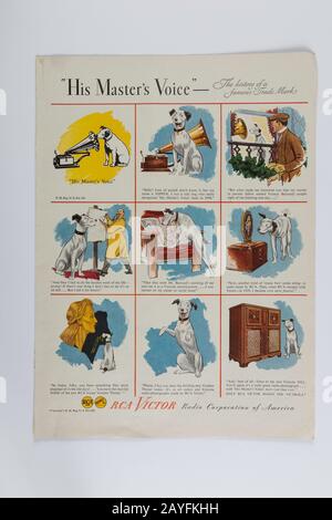 1946 Life Magazine Advertising for RCA Victor, USA Stock Photo