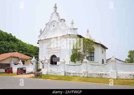 GALLE, SRI LANKA - MARCH 22, 2015: View of the building of the old Dutsh Reformed Church in the city of Galle Stock Photo