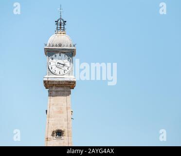 Clock Tower or Torre del Rellotge in Barcelona, Spain Stock Photo