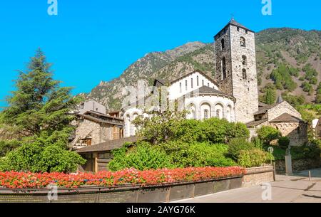 Sant Esteve church located in city center of Andorra la Vella Stock Photo