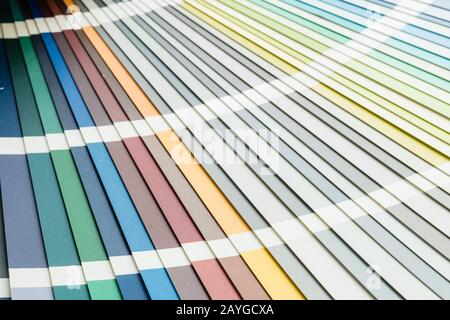 Color palette, guide of paint samples catalog Stock Photo