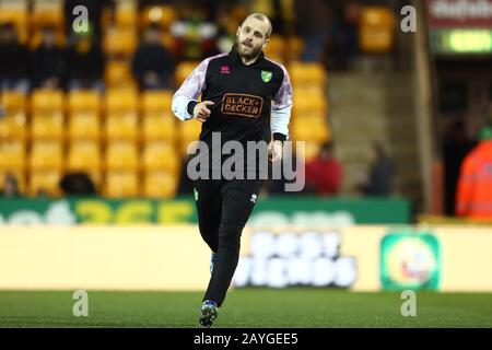15th February 2020; Carrow Road, Norwich, Norfolk, England, English Premier League Football, Norwich versus Liverpool; Teemu Pukki of Norwich City during the warm up Credit: Action Plus Sports Images/Alamy Live News Stock Photo