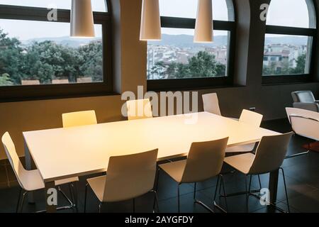 Modern conference meeting room in hotel Stock Photo
