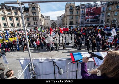 Munich, Bavaria, Germany. 15th Feb, 2020. Protests against the Munich Security Conference 2020 edition where some 5,000 demonstrators assembled under different banners against the MSC and NATO. Credit: Sachelle Babbar/ZUMA Wire/Alamy Live News Stock Photo