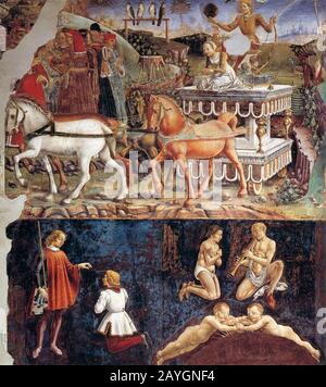 Francesco del Cossa - Allegory of May - Triumph of Apollo (detail) Stock Photo
