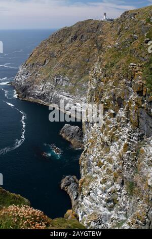 Barra Head lighthouse, highest light in the UK, Berneray, Western Isles, Scotland Stock Photo