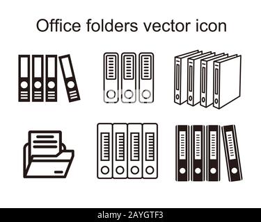 Office folders, Binders vector icon, illustration for graphic and web design. Stock Photo