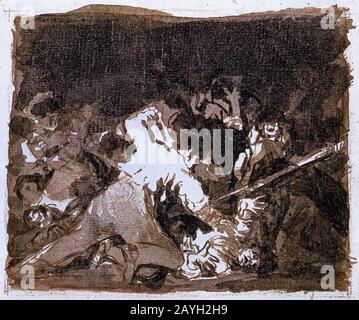 Francisco de Goya y Lucientes - War scene Stock Photo
