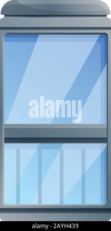 Glass elevator icon. Cartoon of glass elevator vector icon for web design isolated on white background Stock Vector