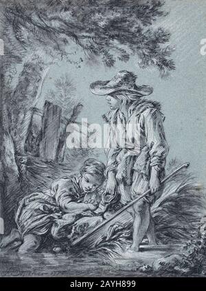 Francois Boucher Pastorale. Stock Photo