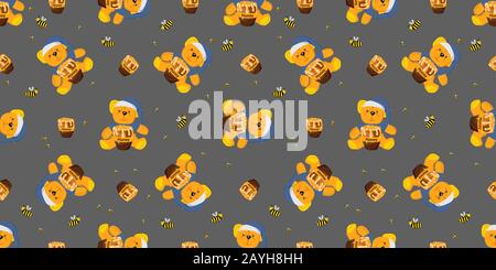 Seamless children s pattern for boys. Red propeller and cake. Holiday candles and toy ball. Toys pattern. Vector illustration. Design textile and Stock Vector
