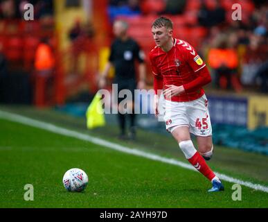 Charlton, UK. 15th Feb, 2020. CHARLTON ENGLAND - FEBRUARY 15: Charlton Athletic's Alfie Doughty during Championship match between Charlton Athletic and Blackburn Rovers at The Valley Stadium on February 15, 2020 in Charlton, England Credit: Action Foto Sport/Alamy Live News Stock Photo