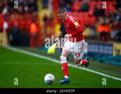 Charlton, UK. 15th Feb, 2020. CHARLTON ENGLAND - FEBRUARY 15: Charlton Athletic's Alfie Doughty during Championship match between Charlton Athletic and Blackburn Rovers at The Valley Stadium on February 15, 2020 in Charlton, England Credit: Action Foto Sport/Alamy Live News Stock Photo