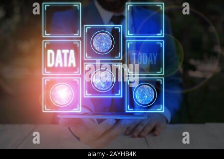 Word writing text Data. Business photo showcasing Piece of information Facts and statistics collected as reference Elements of this image furnished by Stock Photo