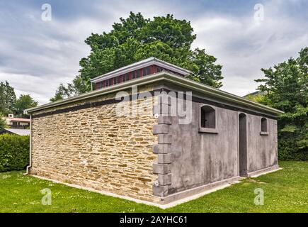 Arrowtown Gaol, historic jail in Arrowtown, Otago Region, South Island, New Zealand Stock Photo