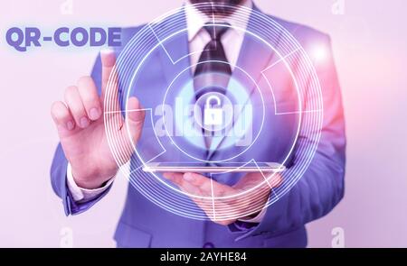 Handwriting text Qr Code. Conceptual photo the trademark for a type of matrix barcode A machinereadable code Stock Photo