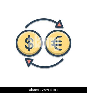 Illustration for Convert currency Stock Vector