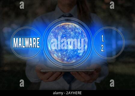 Word writing text Malware. Business photo showcasing malicious software or file that is harmful to a computer user Elements of this image furnished by Stock Photo