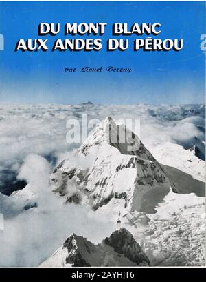 Booklet of the conferences held by french alpinist Lionel Terray at his return from the Andes summits, France Stock Photo
