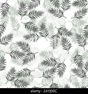 palm tree leaf design seamless pattern Stock Photo