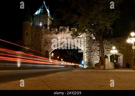 The Gates of Quebec City, one of the only walled cities in North America Stock Photo