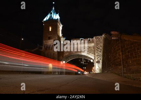 The Gates of Quebec City, one of the only walled cities in North America Stock Photo