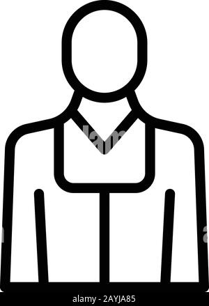 Judge avatar icon. Outline judge avatar vector icon for web design isolated on white background Stock Vector