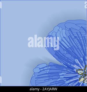 Spring background. Flower on a blue background. Template for greeting card or promotion.. Stock Vector