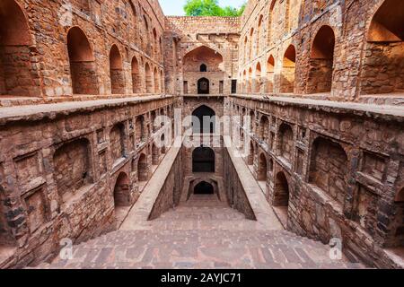 Agrasen ki Baoli or Ugrasen ki Baodi is a historical step well near Connaught Place in New Delhi, India Stock Photo