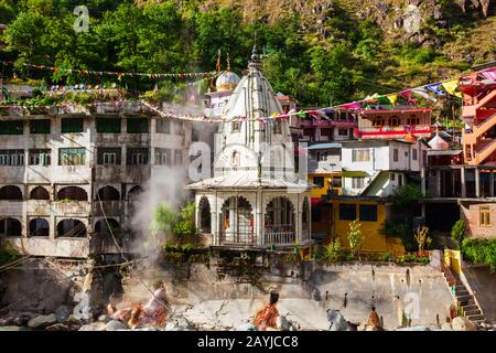 Gurudwara Shri Manikaran Sahib is a sikh gurdwara in Manikaran, Himachal Pradesh state in India Stock Photo