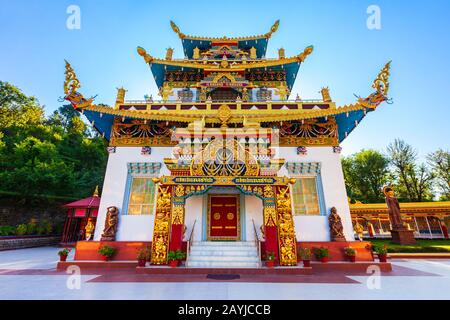 Tso Pema Monastery in Rewalsar town, Himachal Pradesh state in India Stock Photo