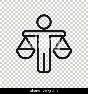 Ethic balance icon in flat style. Honesty vector illustration on isolated background. Decision business concept. Stock Vector