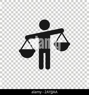 Ethic balance icon in flat style. Honesty vector illustration on isolated background. Decision business concept. Stock Vector