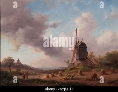 Frederik Marinus Kruseman - Oogstmaand. Stock Photo
