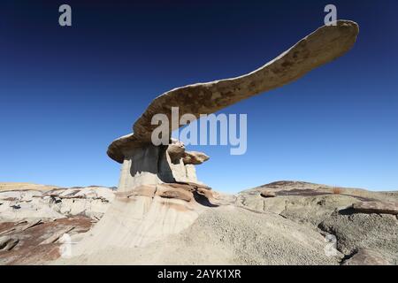King of Wing, amazing rock formations in Ah-shi-sle-pah wilderness study area, New Mexico USA Stock Photo