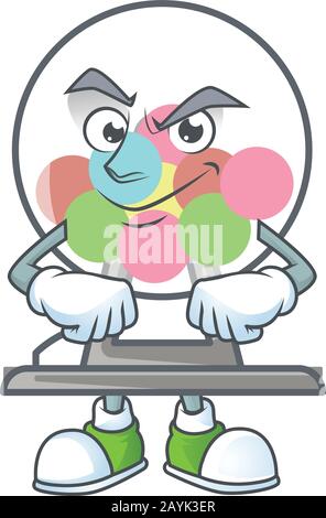 Lottery machine ball mascot icon design style with Smirking face Stock Vector