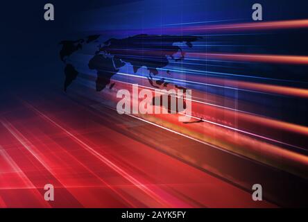 Blue And Red Theme Tv News Studio Background With Greenscreen Stock Photo Alamy