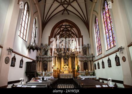 Vilnius, Lithuania - August 10, 2019 : Interior of St. Anne's Church Stock Photo
