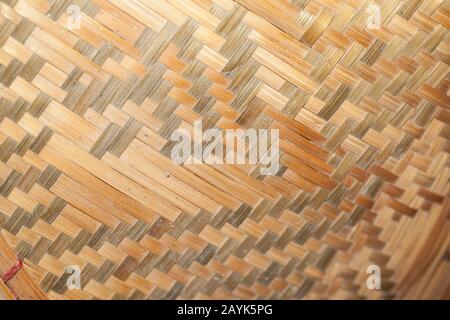 close up woven bamboo pattern texture Stock Photo