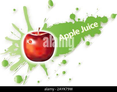 Label for apple juice and drinks for creative product design Stock Vector