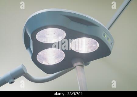 Low angle view on operation room lamp light Stock Photo