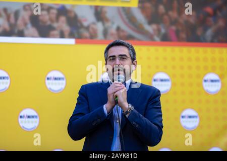 Rome, Italy. 15th Feb, 2020. Riccardo Fraccaro on the stage of the M5S event. (Photo by Gennaro Leonardi/Pacific Press) Credit: Pacific Press Agency/Alamy Live News Stock Photo