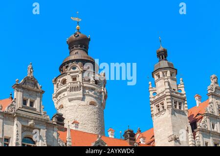 New City Hall (Neues Rathaus) Tower in Leipzig, Germany Stock Photo